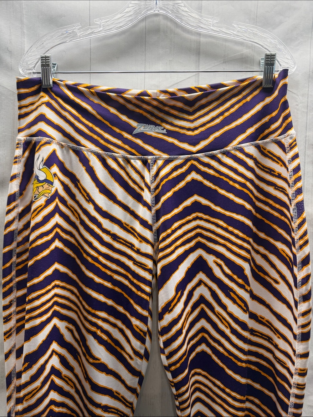 Majestic Zubaz Pants Minnesota Vikings Purple Gold Striped 90s Swag Pants XL - Picture 2 of 7
